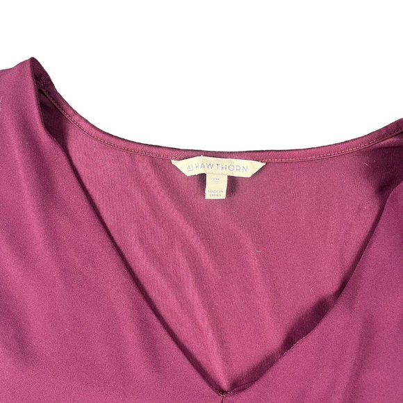 41 Hawthorn Blouse Top V-Neck 3/4 Sleeves Dark Purple Women's Size XXL 2XL - Picture 3 of 13
